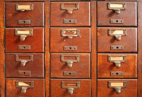 Old card catalog Stock Photos