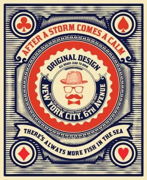 Old card design . Elements organized by layers. Stock Illustration