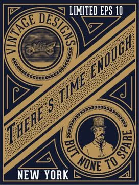 Old card design . Elements organized by layers. Stock Illustration