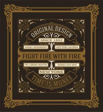 Old card design with old frames Stock Illustration