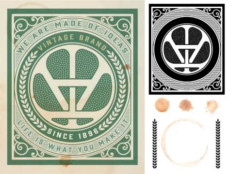 Old card with elements. Baroque style Stock Illustration