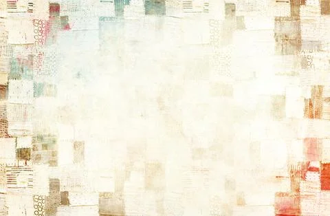 Old cardboard texture with grunge pattern in patchwork style. Horizontal or.. Stock Photos
