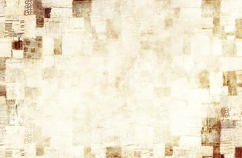 Old cardboard texture with grunge pattern in patchwork style. Horizontal or.. Stock Photos