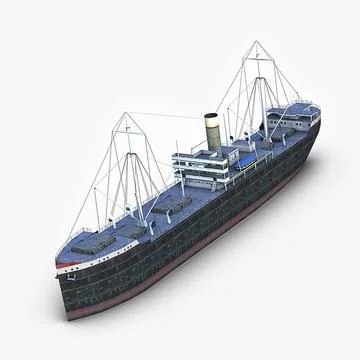 Old Cargo Ship 3D Model