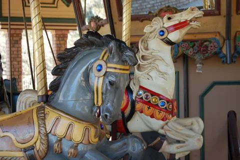 Old Carousel Horses Foto stock