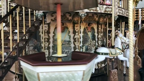 Old carousel in motion. Stock Footage 103385256