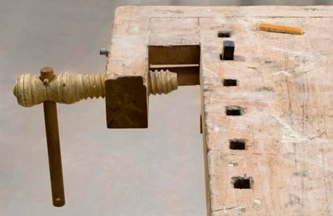 Old carpenter bench Stock Photos