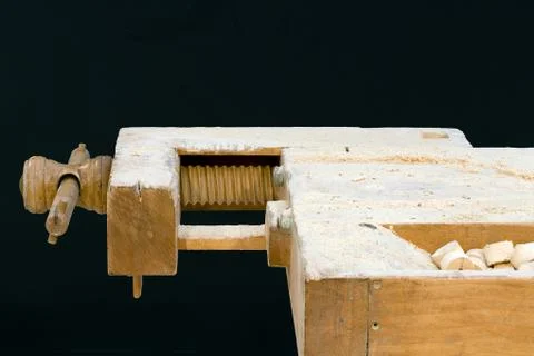 Old carpenter table cutout Stock Photos