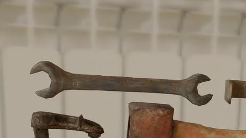 Old Carpenter Tools with white background Stock Illustration