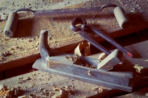 Old carpenter's tool Stock Photos