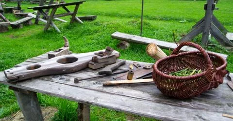 Old carpenting tools 스톡 사진