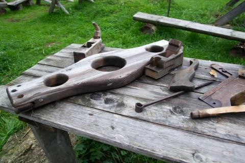Old carpenting tools 스톡 사진