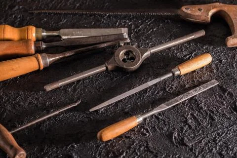 Old carpentry tools Stock Photos