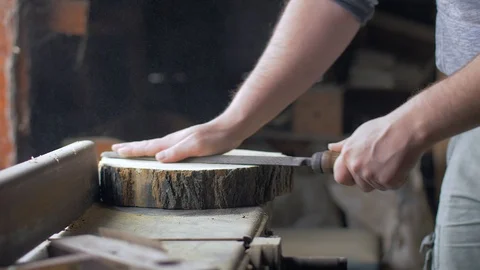 Old carpentry workshop with old instrument. Video stock 106016798