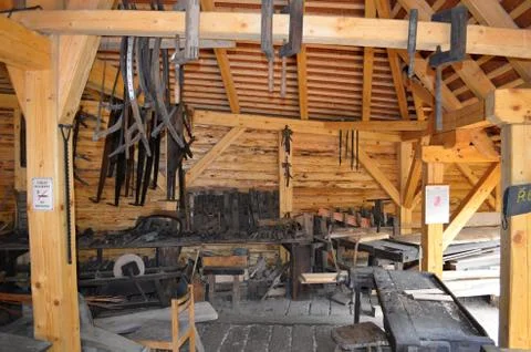 Old carpentry workshop Stock Photos