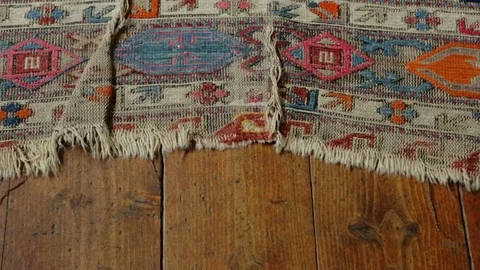 Old carpet on floor. Stock Footage 78873119