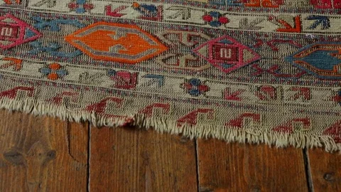 Old carpet on floor. Stock Footage 78873130