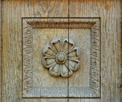 Old carving flower 스톡 사진
