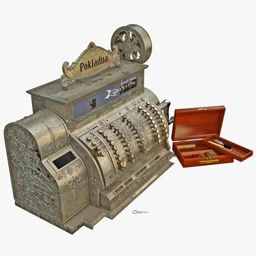 Old Cash Register 1904 3D Model