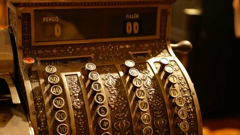 An old cash register Stock Footage 91395524