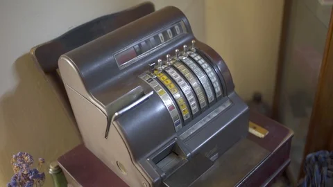 Old cash register Stock Footage 124651590