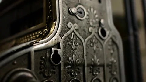 Old cash register machine closeup artwork. Perfect Business background Stock Footage 79909002