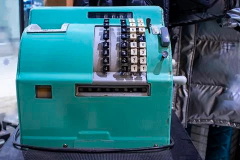 Old cash register. Stock Photos