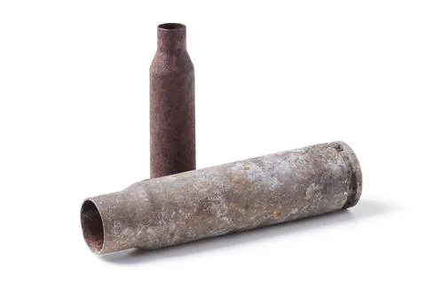 Old casings from  shells Stock Photos