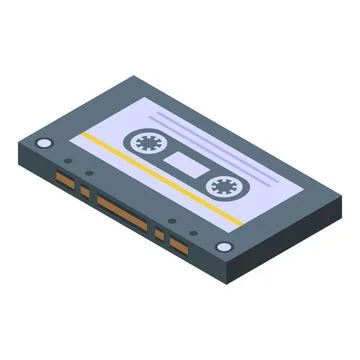 Old cassette icon isometric vector. Retro audio Stock Illustration