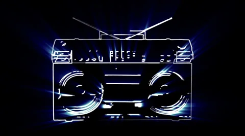 Old cassette player built in lighting effects Stock Footage 36876843