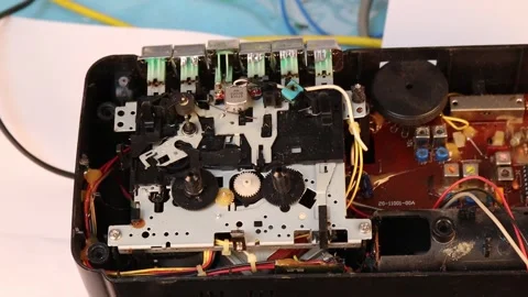 Old cassette player Video stock 205444427
