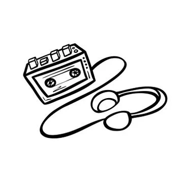 Old cassette player Stock Illustration