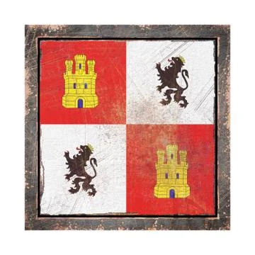 Old Castilla Leon flag Stock Illustration
