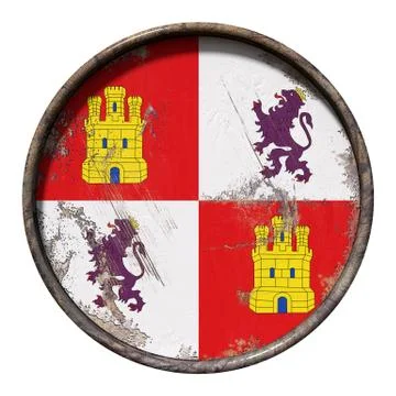 Old Castilla Leon flag Stock Illustration