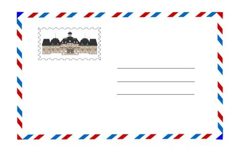 The old castle and the envelope vector Stock Illustration