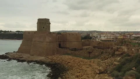 Old castle drive by drone shot Stock Footage 292909956