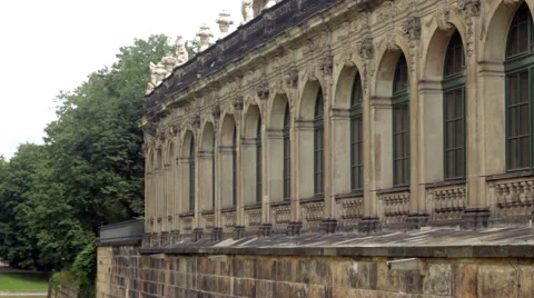 Old Castle Facade. Dresden Germany. Stock Footage 67417994