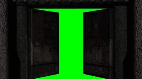 Old castle gate  opens and closes - green screen Vidéo 42861084