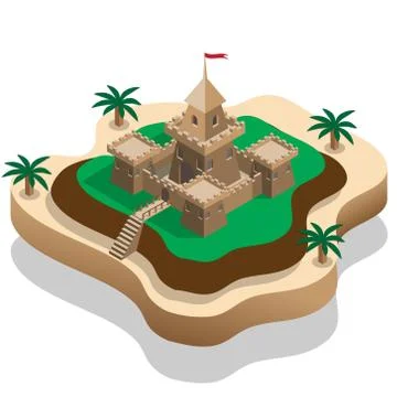 Old castle on the hill. Stock Illustration