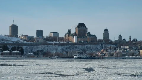 Old castle on hill in Quebec Stock Footage 102536617