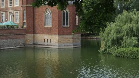The old Castle Huelshoff in Germany Stock Footage 217366686
