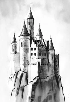 Old castle Illustrazione stock
