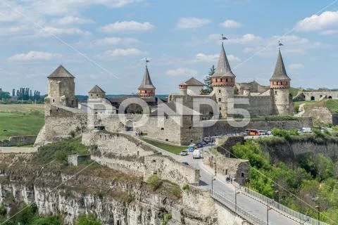 Old castle in kamianets-podilskyi, located in western part of Ukraine Stock Photos