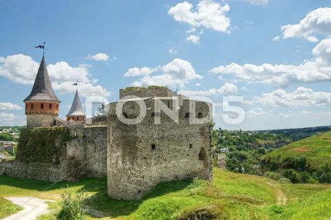 Old castle in kamianets-podilskyi Stock Photos