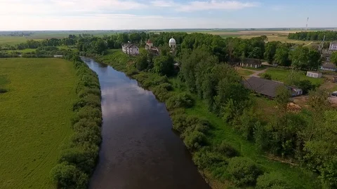 Old castle. Lyubcha, Belarus. Shoot by drone Stock Footage 97227361