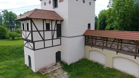 Old castle. Lyubcha, Belarus. Shoot by drone Stock Footage 97227649