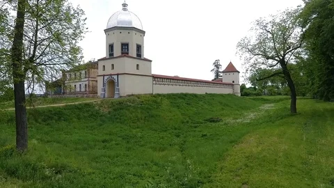 Old castle. Lyubcha, Belarus. Shoot by drone Stock Footage 97227793