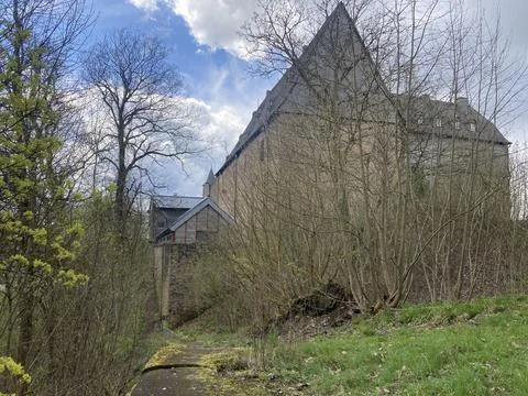 An old castle in the middle of the forest 스톡 사진