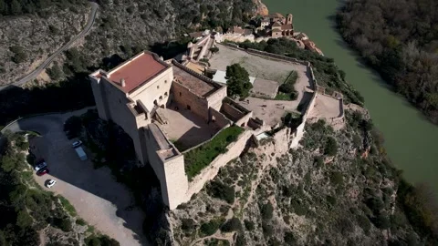 Old castle in the mountains 4K drone footage Stock Footage 297655365