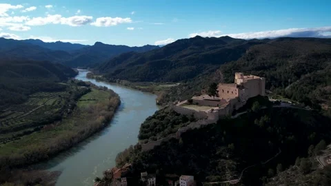Old castle in the mountains 4K drone footage Stock Footage 325675005